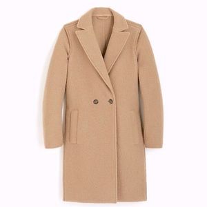 JCREW tan boiled wool coat